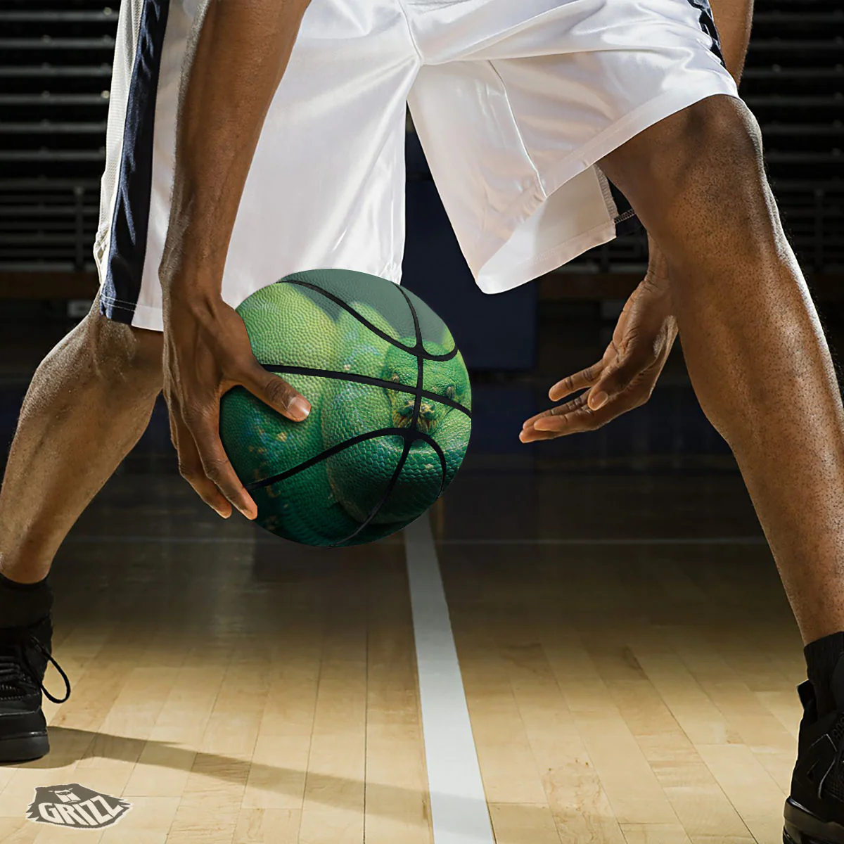 Snake Emerald Tree Boa Print Basketball - Image 3