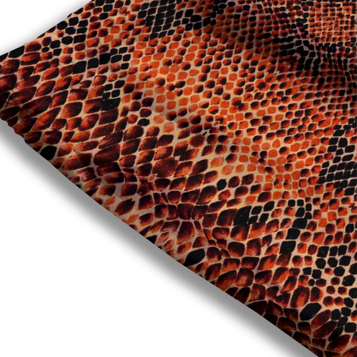 Snake Orange Print Pattern Mesh Shorts - Image 3
