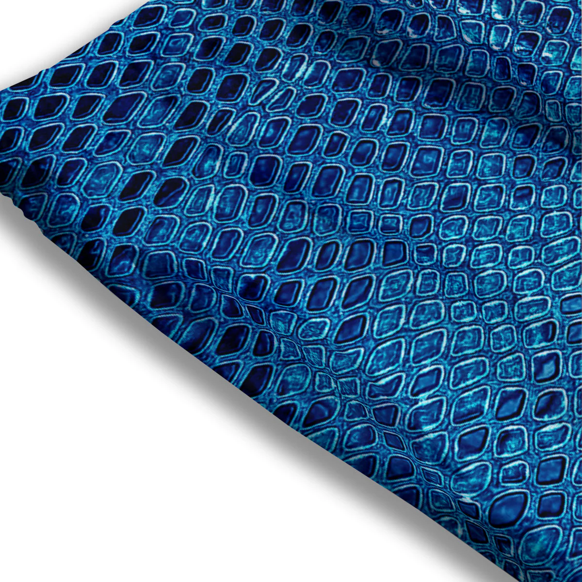 Snake Skin Blue Print Mesh Shorts - Image 3