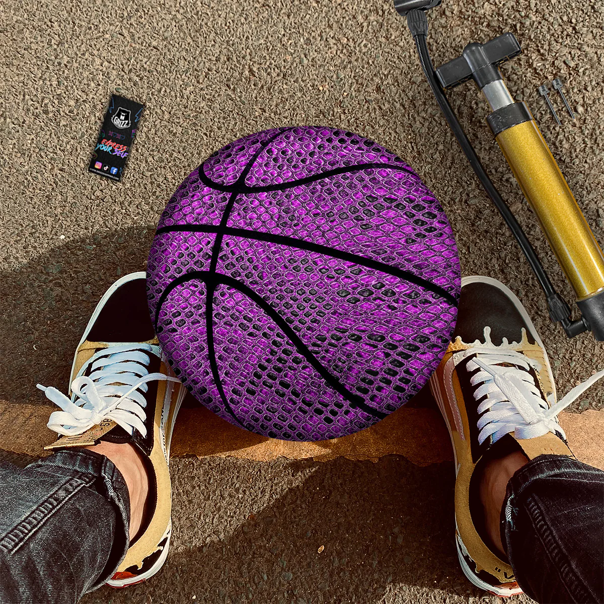 Snake Skin Purple Print Basketball - Image 2