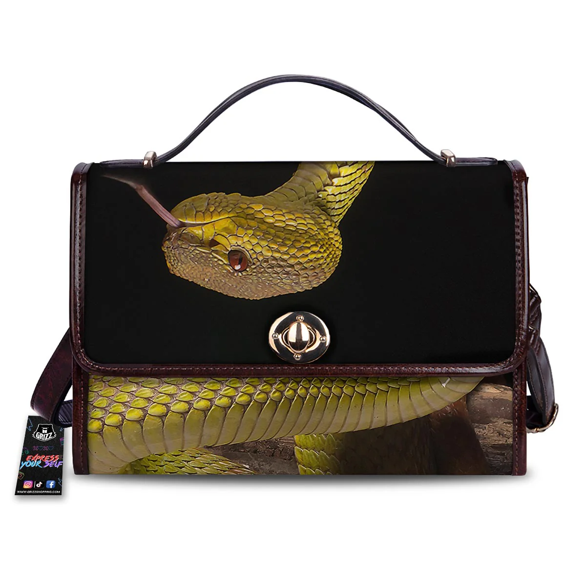 Snake Trimeresurus Albolabris Print Women's Satchel Bag