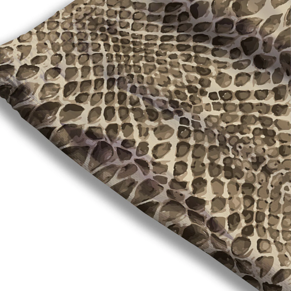 Snakeskin Beige Print Mesh Shorts - Image 3