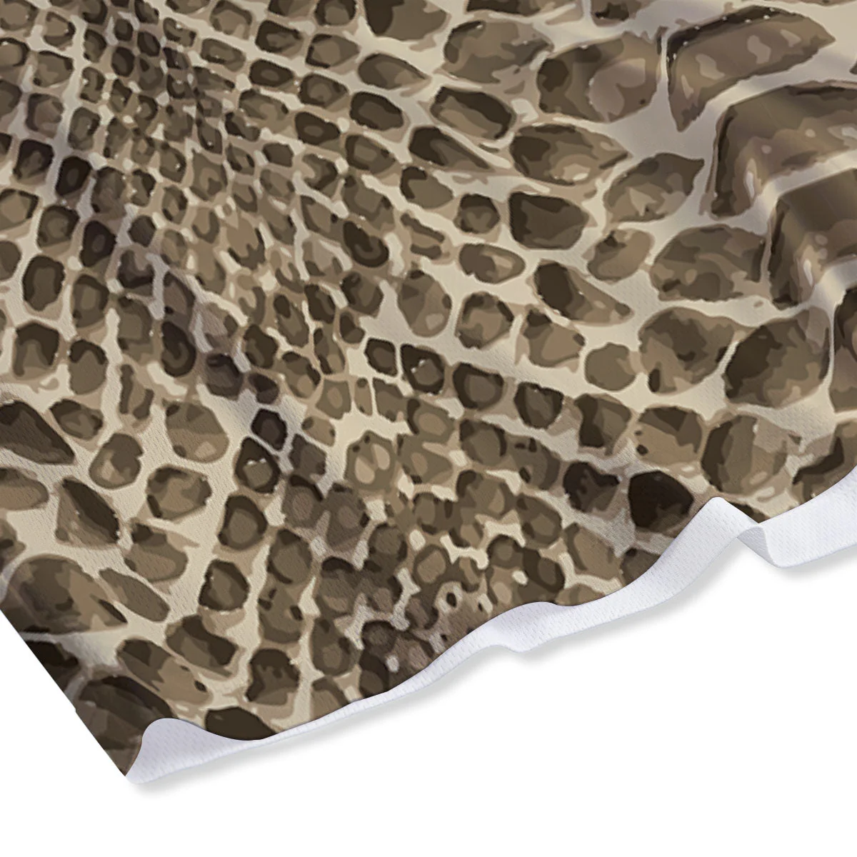 Snakeskin Beige Print Mesh Shorts - Image 4