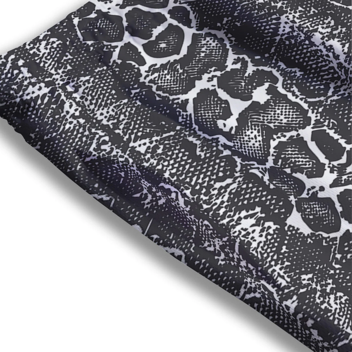 Snakeskin Black Print Mesh Shorts - Image 3