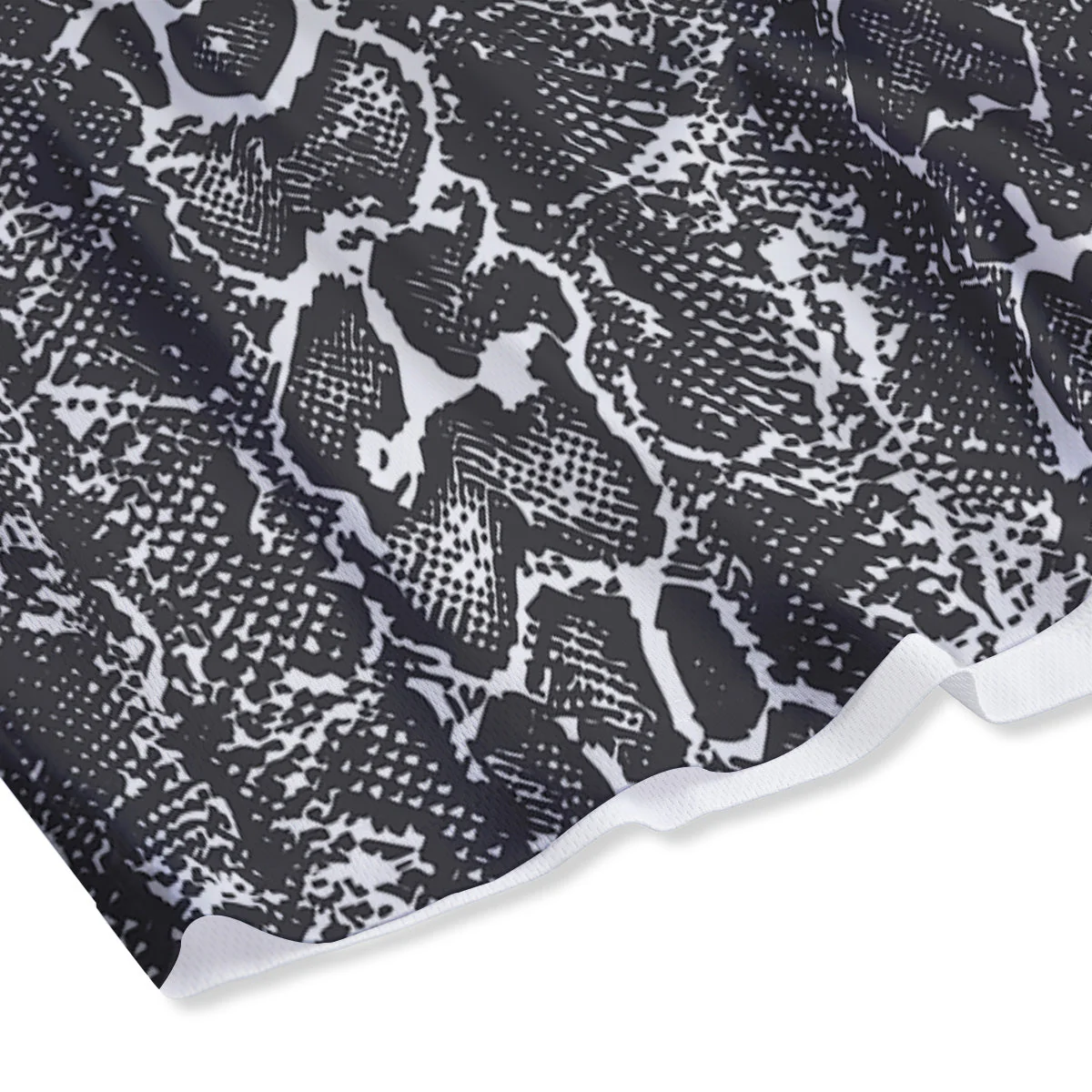 Snakeskin Black Print Mesh Shorts - Image 4