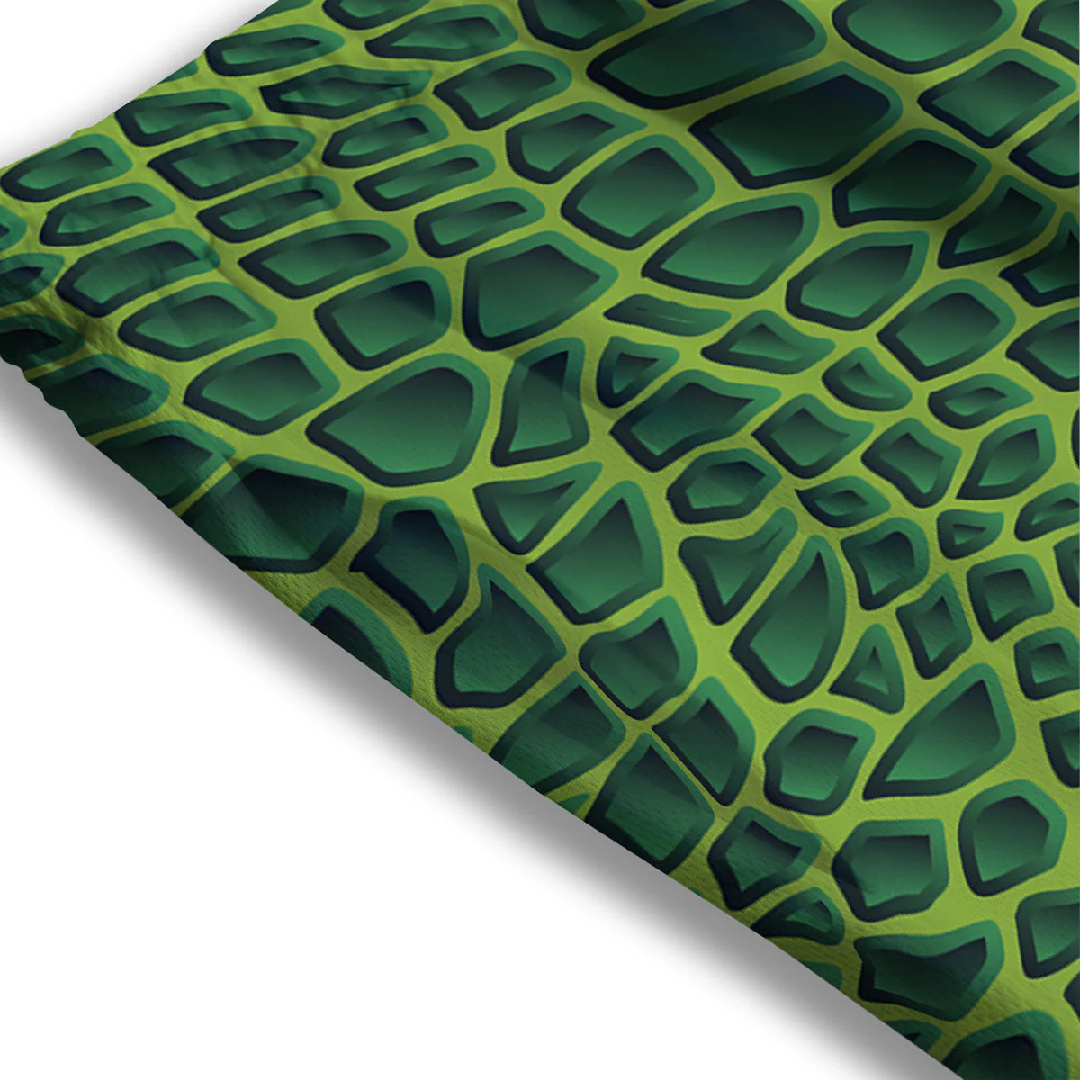 Snakeskin Green Print Mesh Shorts - Image 3