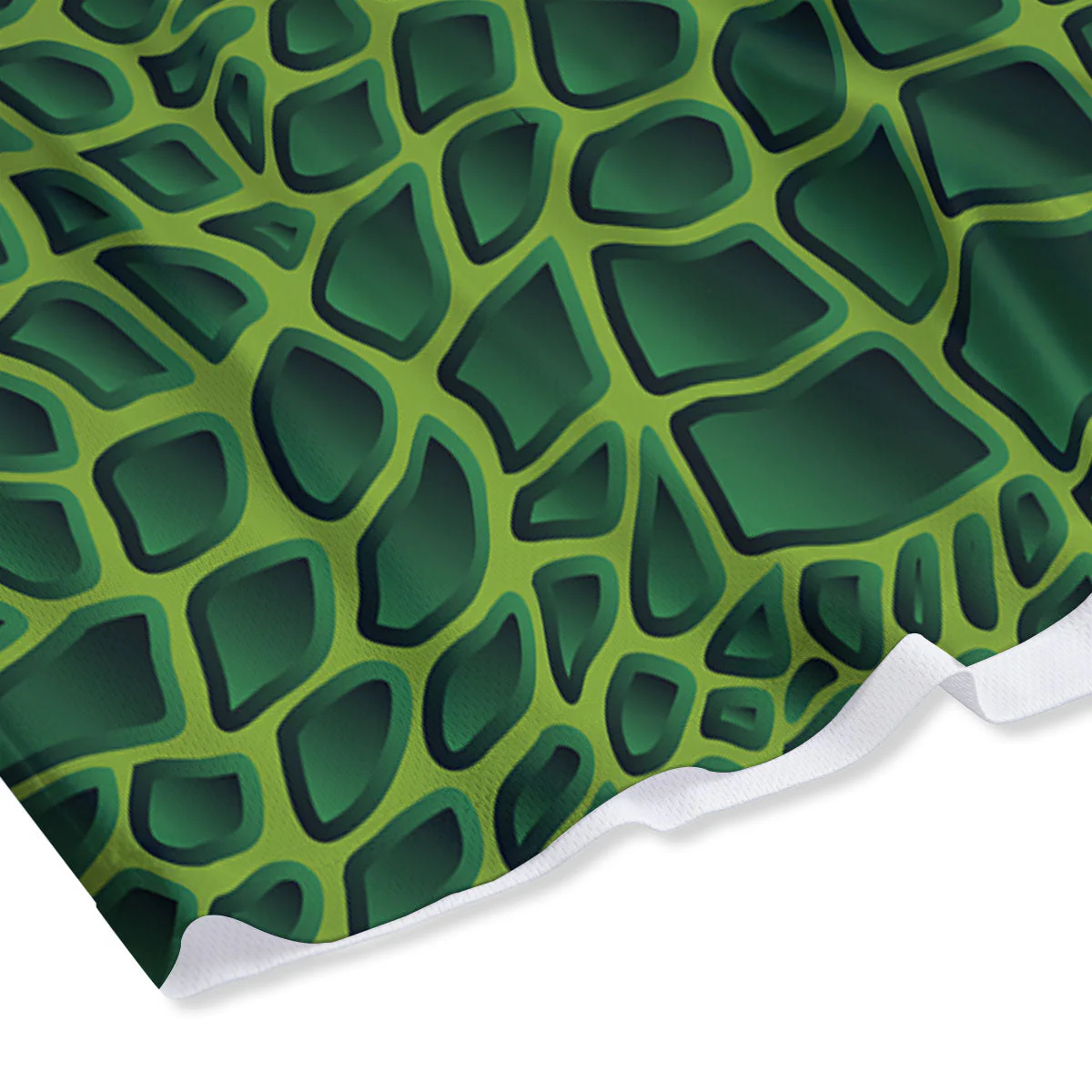 Snakeskin Green Print Mesh Shorts - Image 4