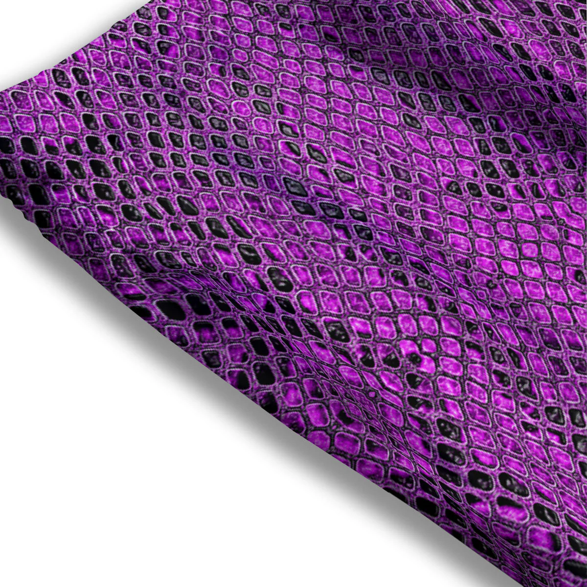 Snakeskin Purple Print Pattern Mesh Shorts - Image 3