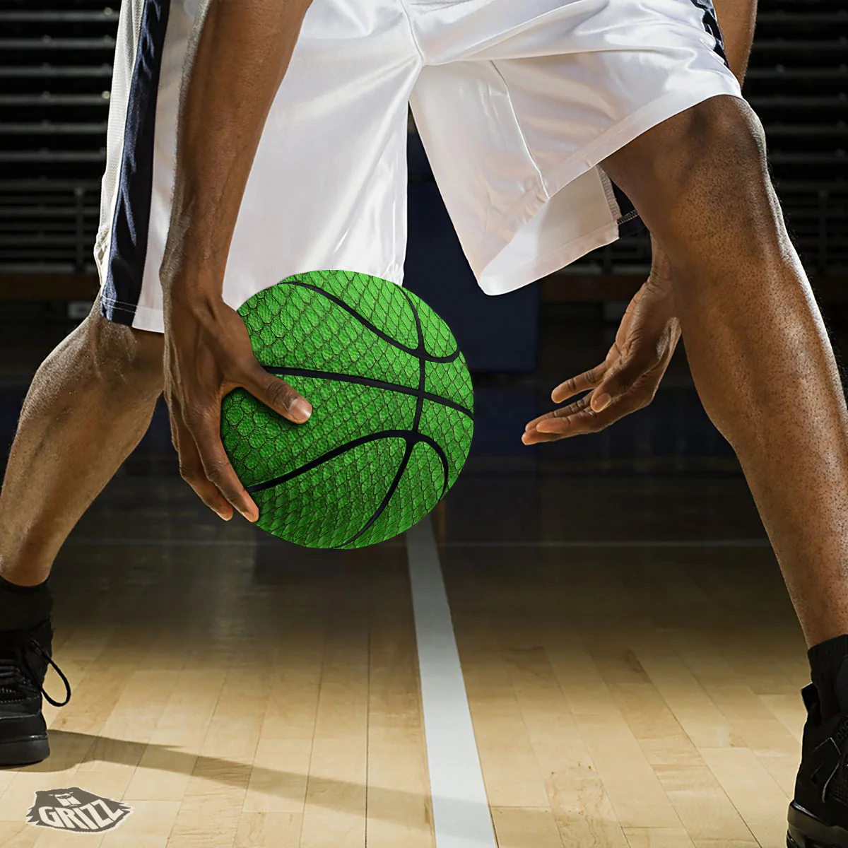 Snakeskin Python Green Print Basketball - Image 3