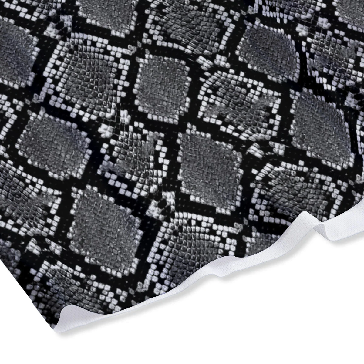 Snakeskin White And Black Print Mesh Shorts - Image 4