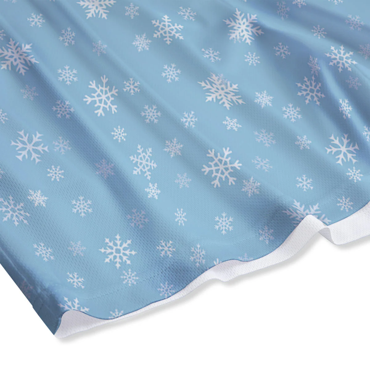 Snowflake Blue Print Pattern Mesh Shorts - Image 4