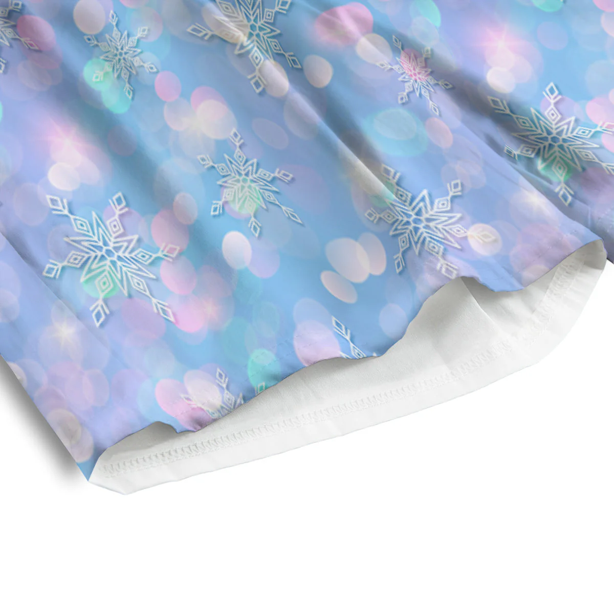 Snowflake Pastel Color Print Pattern Men's Athletic Shorts - Image 4