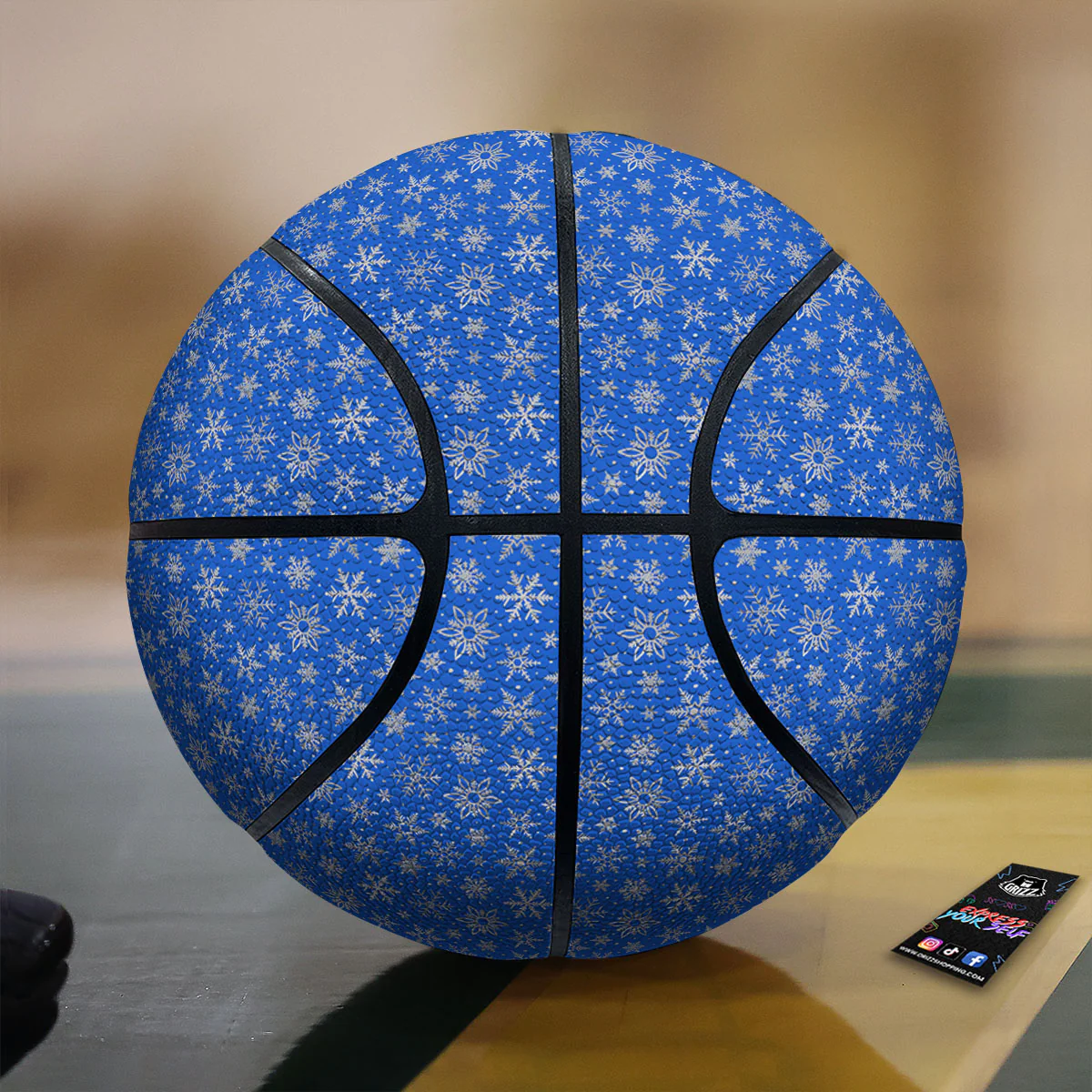 Snowflake Silver And Blue Print Pattern Basketball