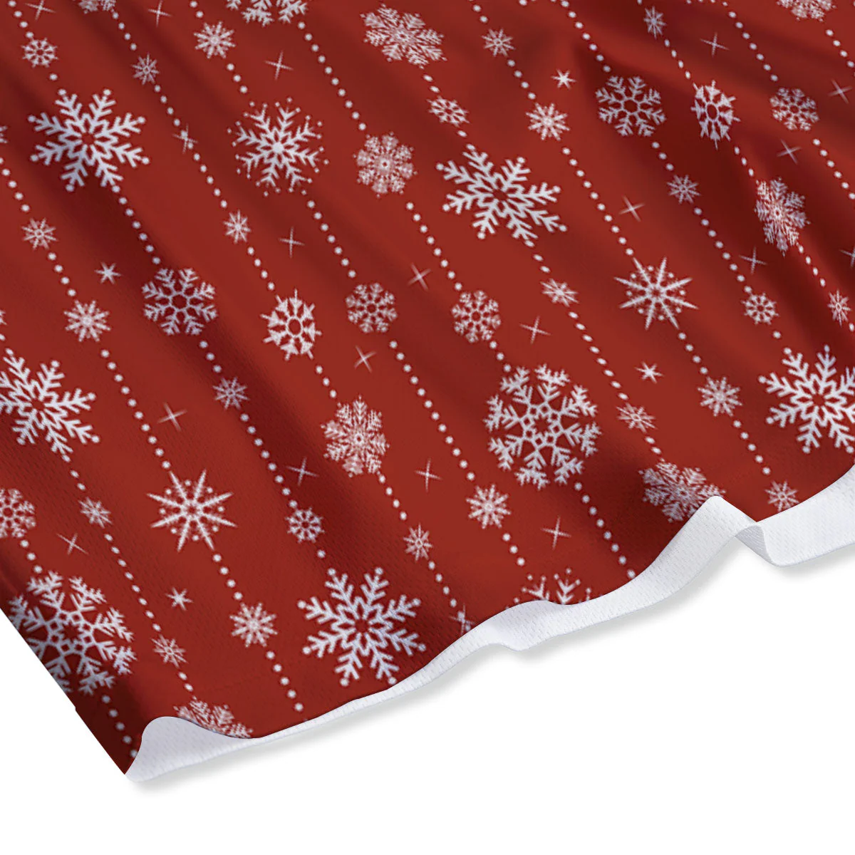 Snowflakes Merry Christmas Print Pattern Mesh Shorts - Image 4
