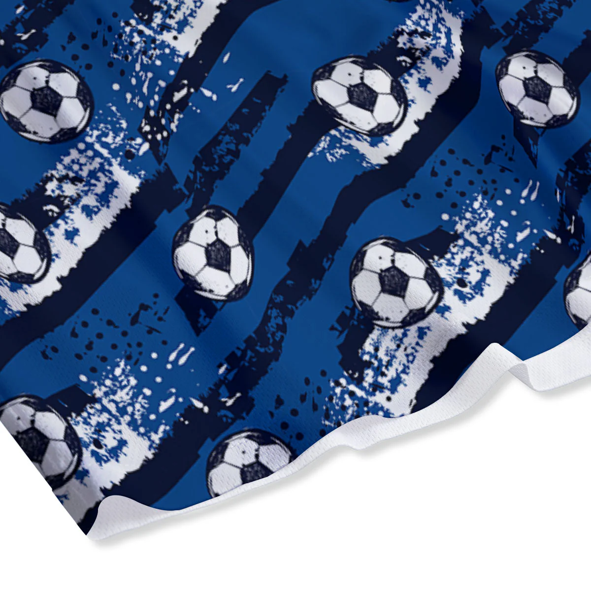 Soccer Ball Blue Print Pattern Mesh Shorts - Image 4