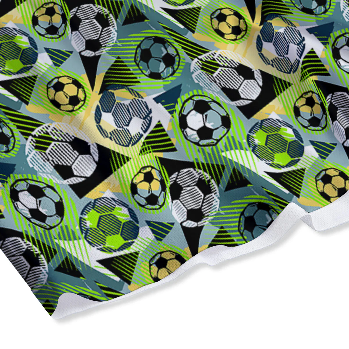 Soccer Ball Grunge Print Pattern Mesh Shorts - Image 4