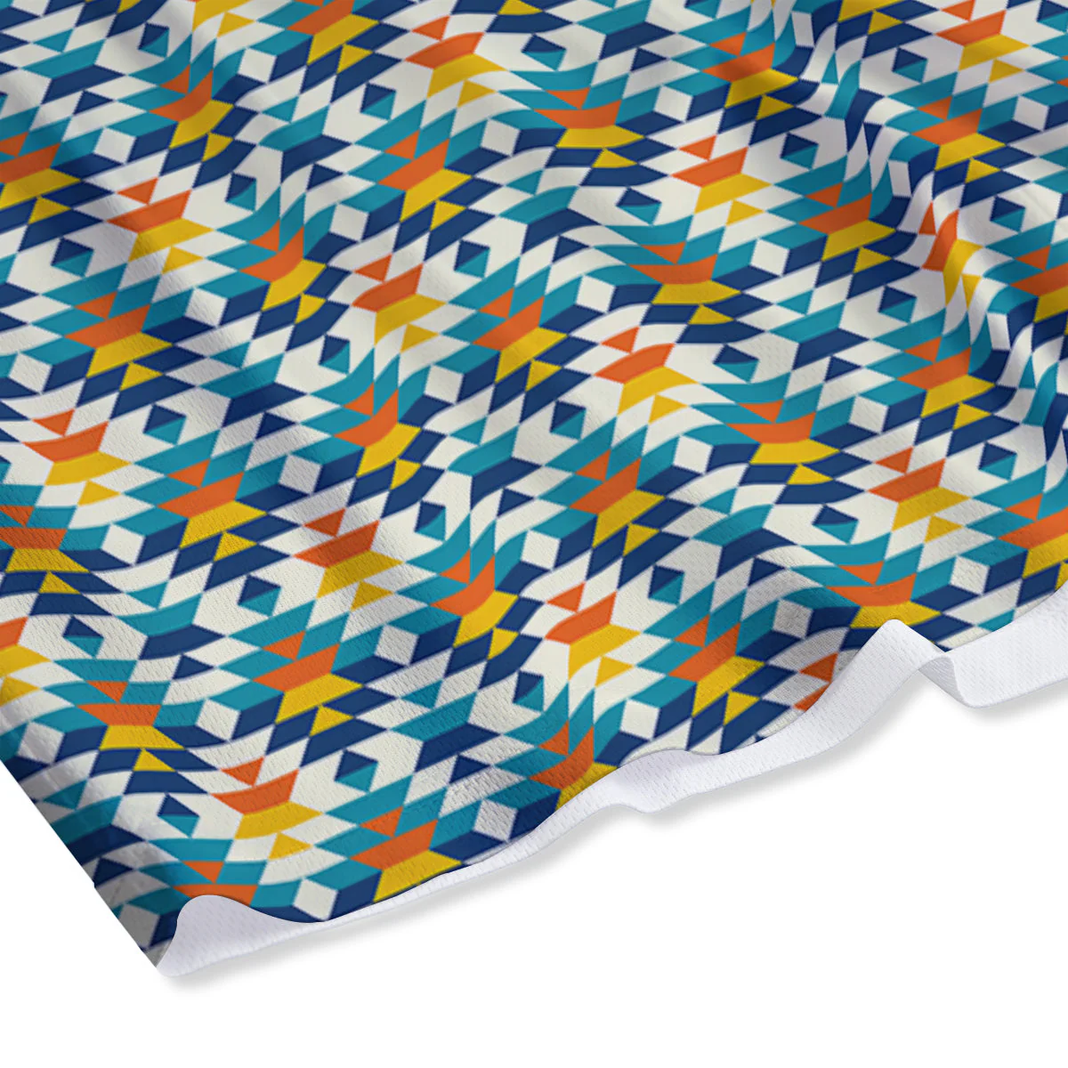Southwestern Orange And Blue Print Mesh Shorts - Image 4