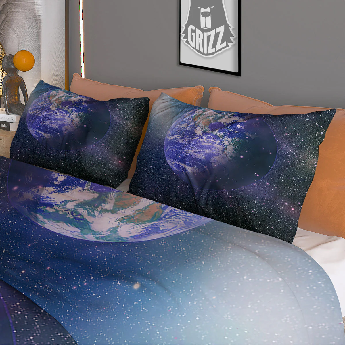 Space And Earth Print Duvet Cover Bedding Set - Image 3