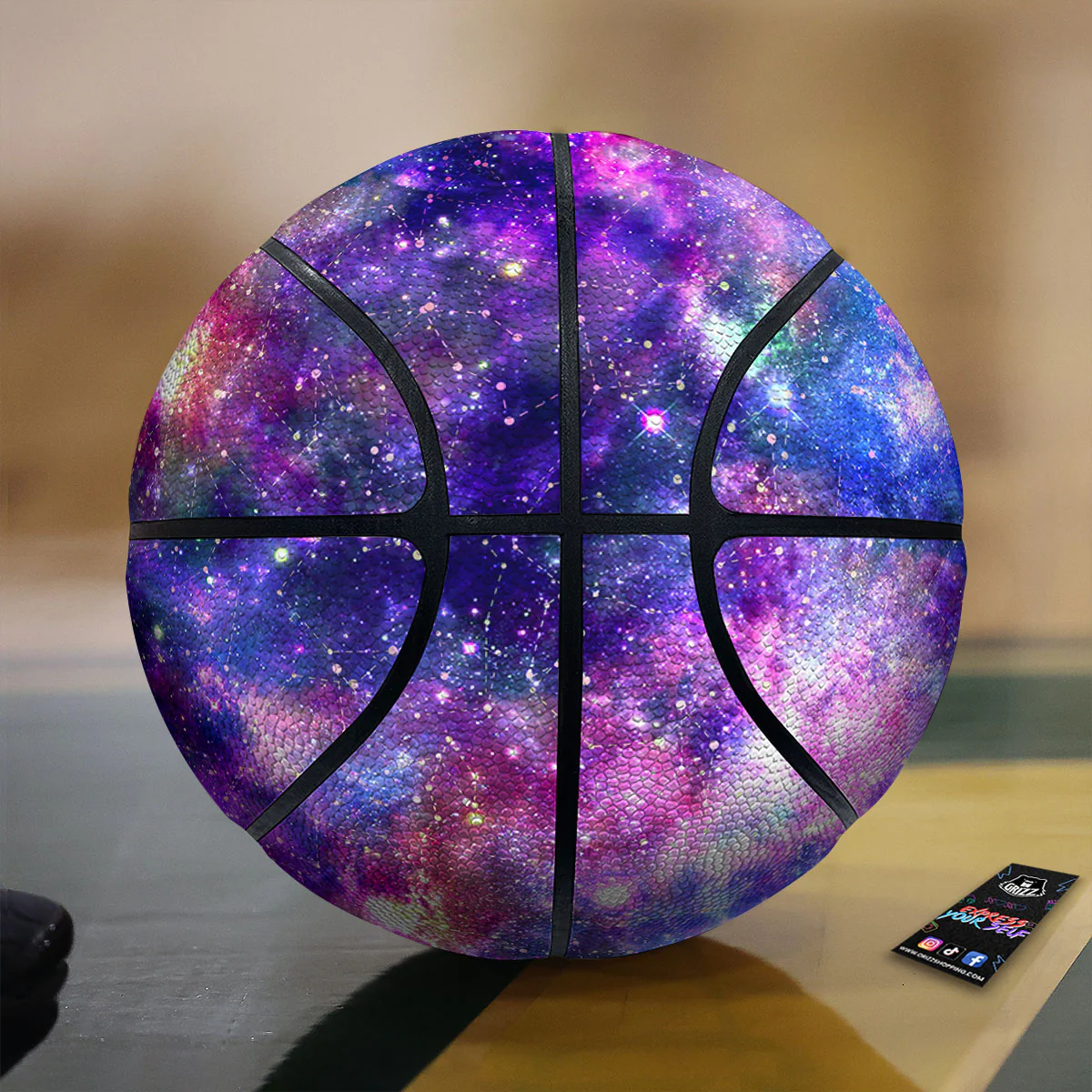 Space Blue Starfield Purple Galaxy Print Basketball