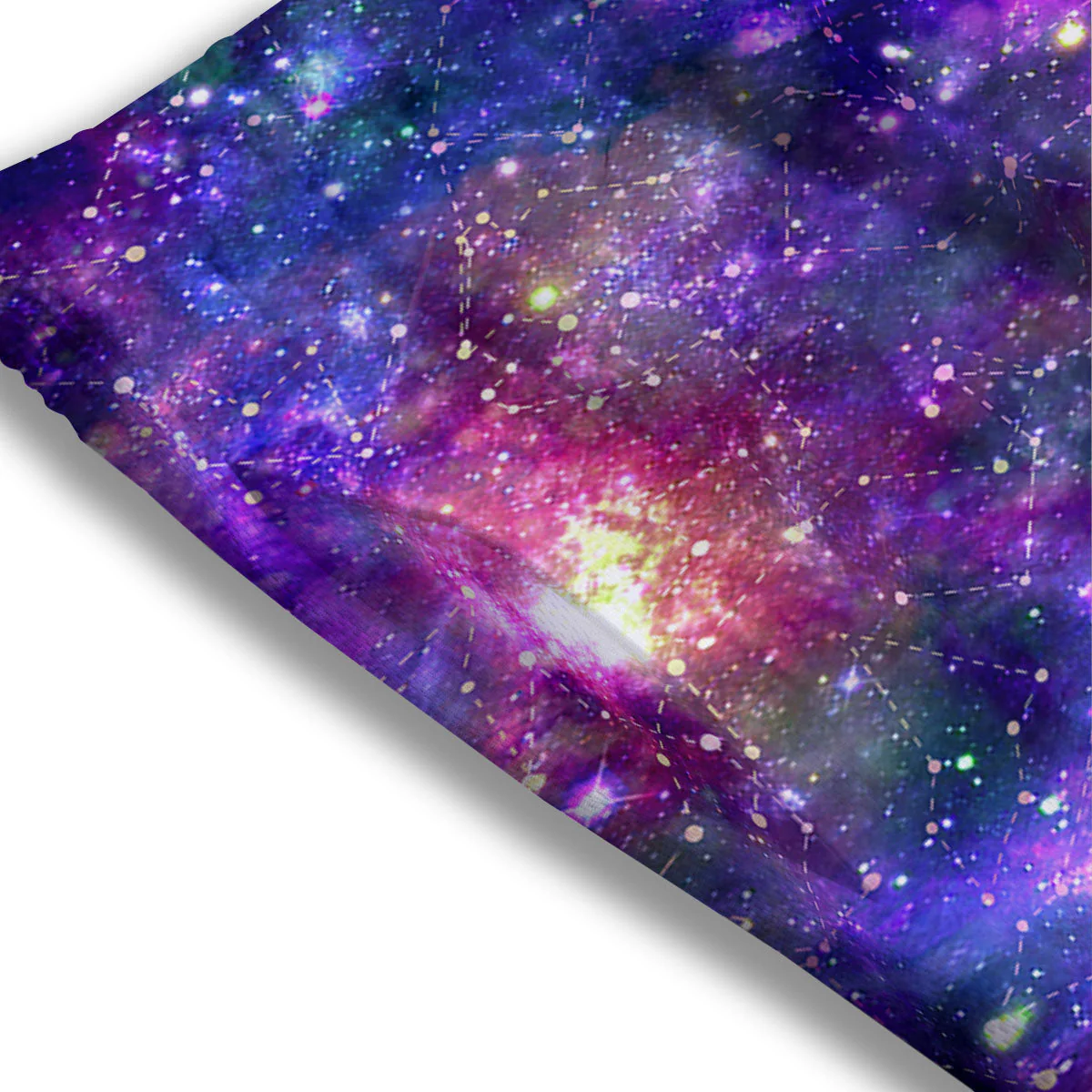 Space Blue Starfield Purple Galaxy Print Mesh Shorts - Image 3
