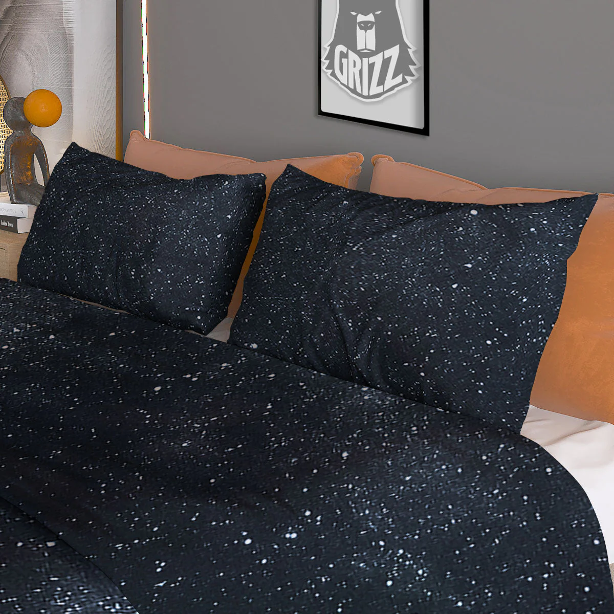 Space Dark Print Duvet Cover Bedding Set - Image 3
