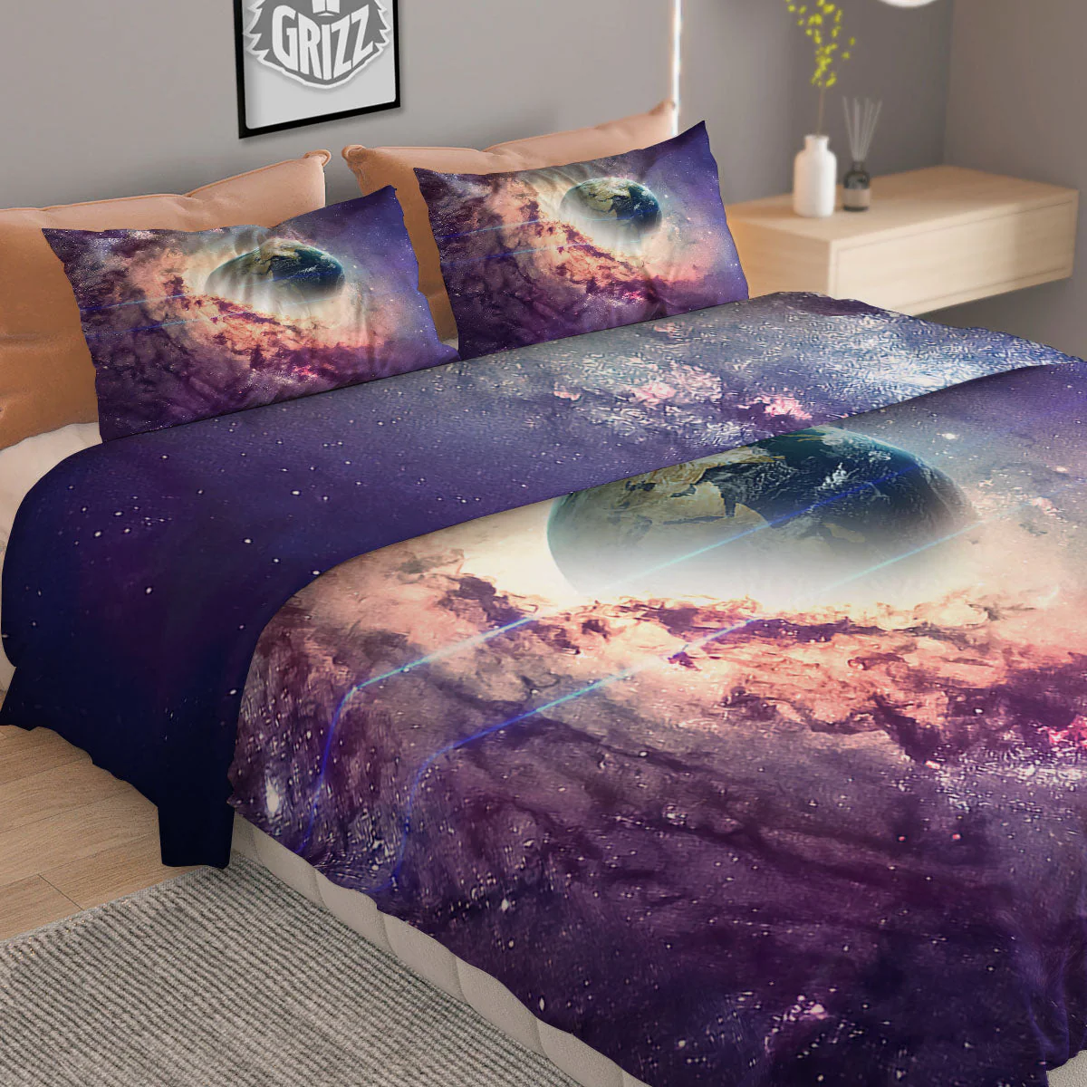 Space Endless Print Duvet Cover Bedding Set - Image 2