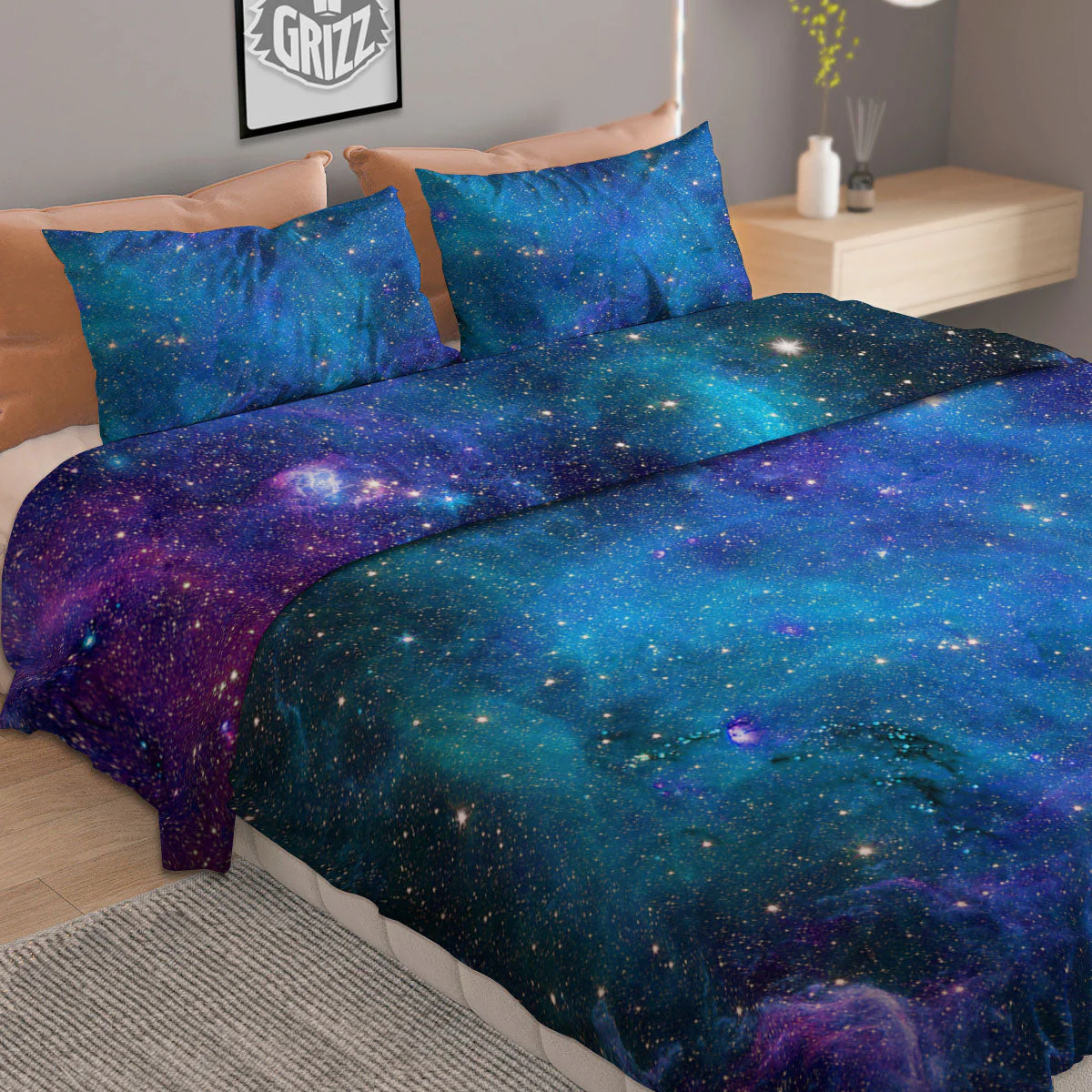 Space Nebula Print Duvet Cover Bedding Set - Image 2