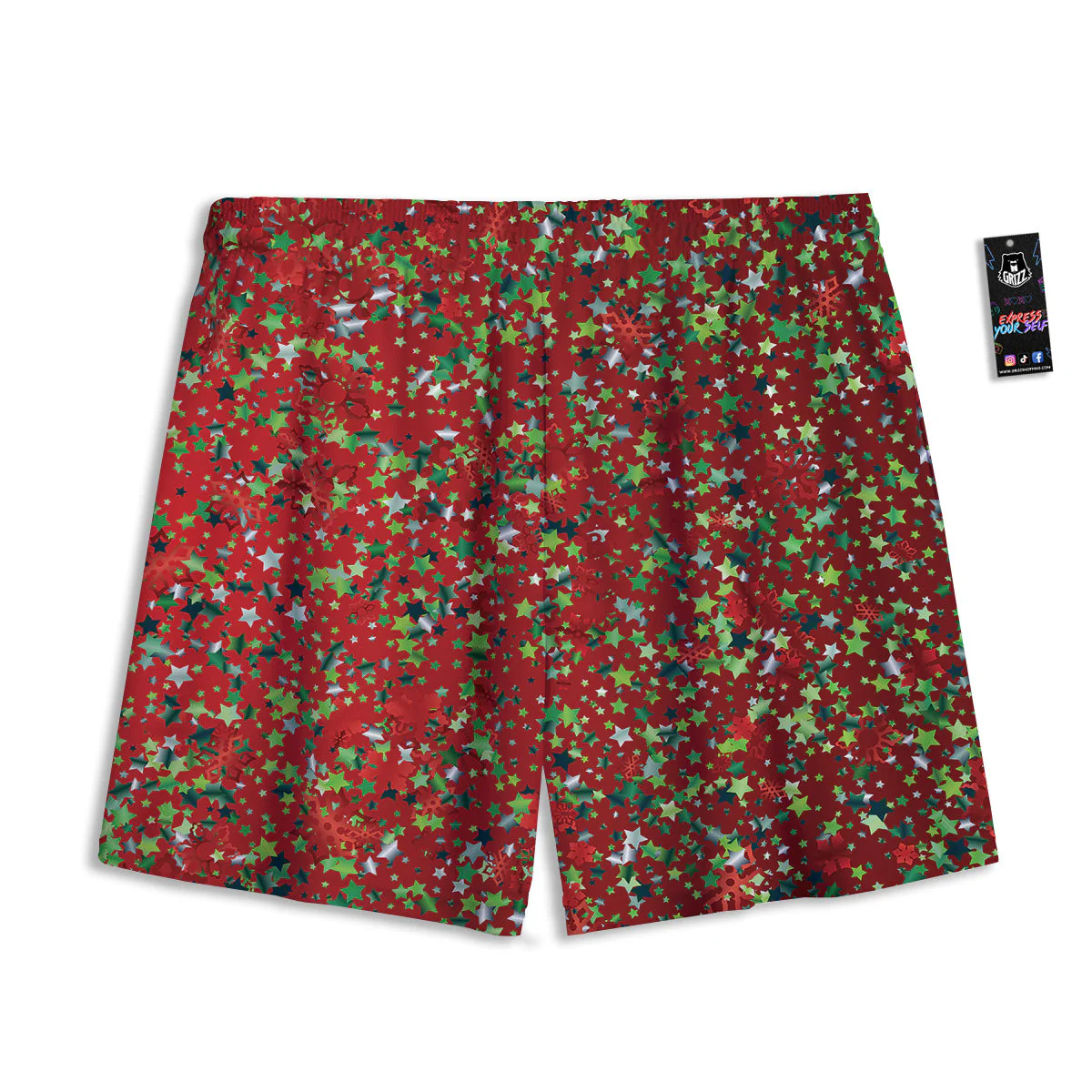 Sparkle Christmas Print Mesh Shorts - Image 2