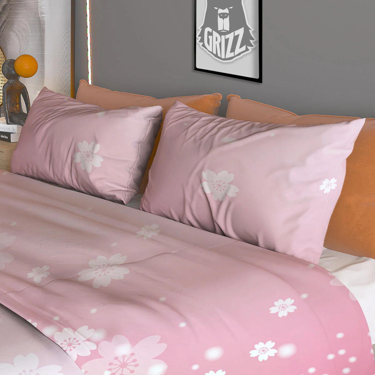 Sparkle Floral Print Duvet Cover Bedding Set - Image 3