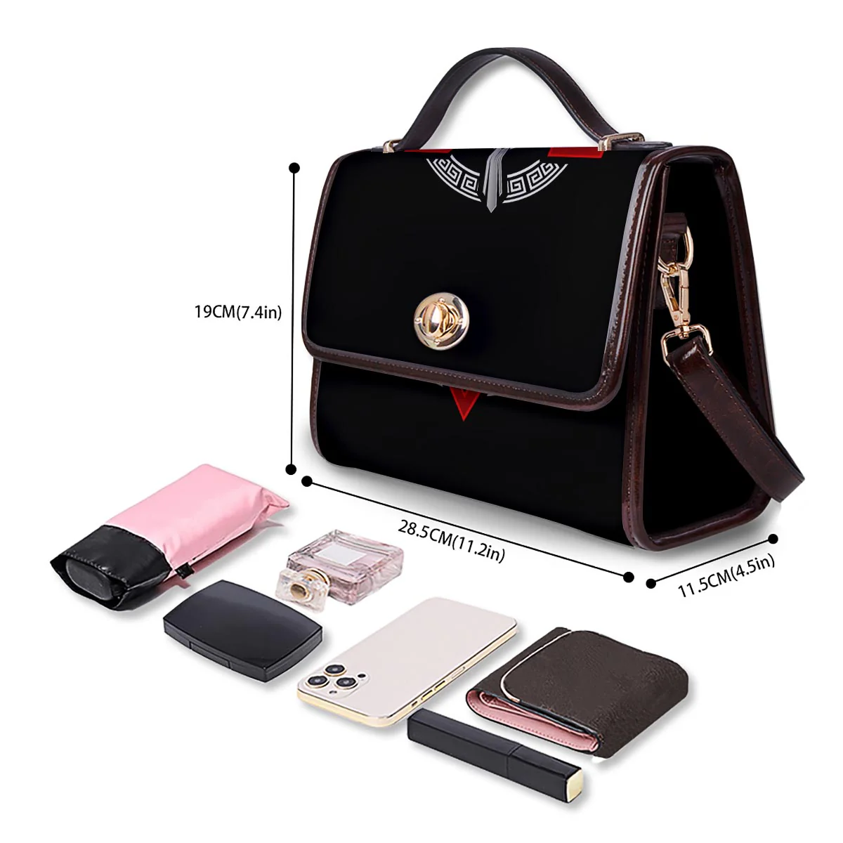 Spartan Red And White Print Women's Satchel Bag - Image 4