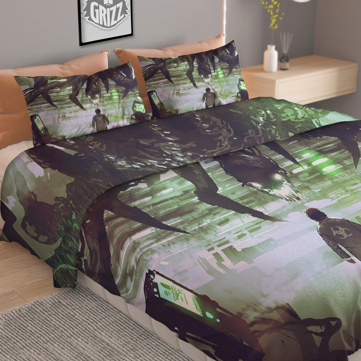 Spider Monster Print Duvet Cover Bedding Set - Image 2
