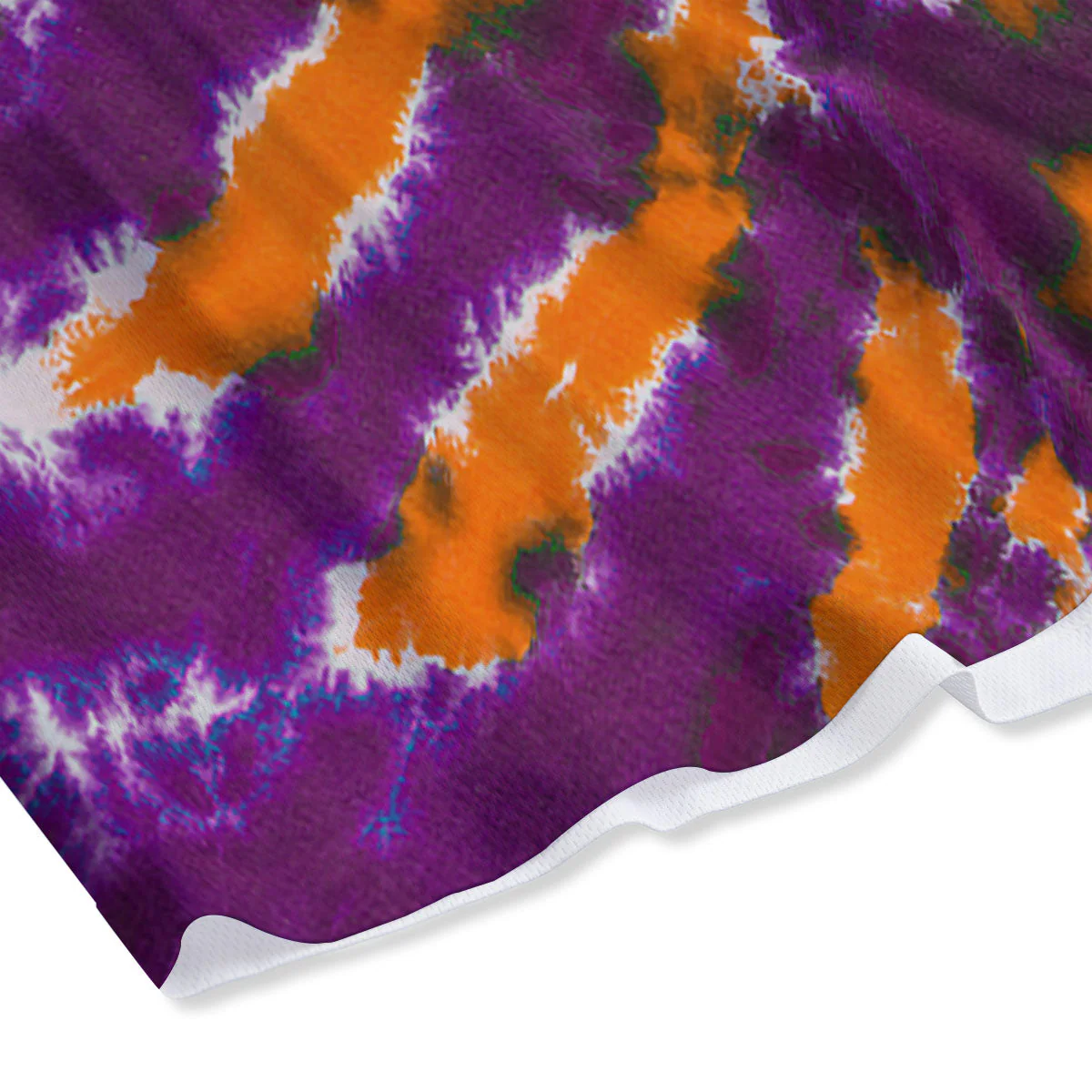 Spider Tie Dye Orange And Purple Print Mesh Shorts - Image 4