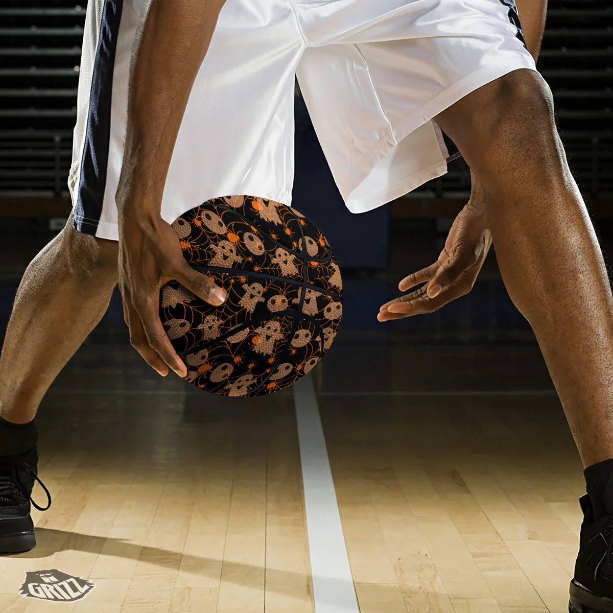 Spider Web Halloween Print Pattern Basketball - Image 3