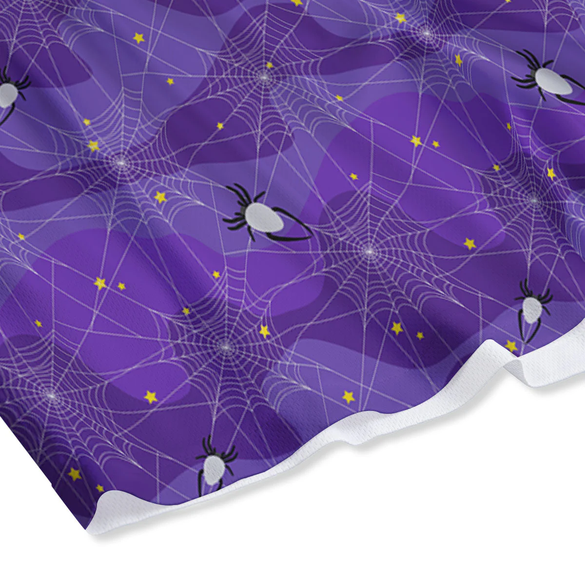 Spider Web Purple Print Pattern Mesh Shorts - Image 4