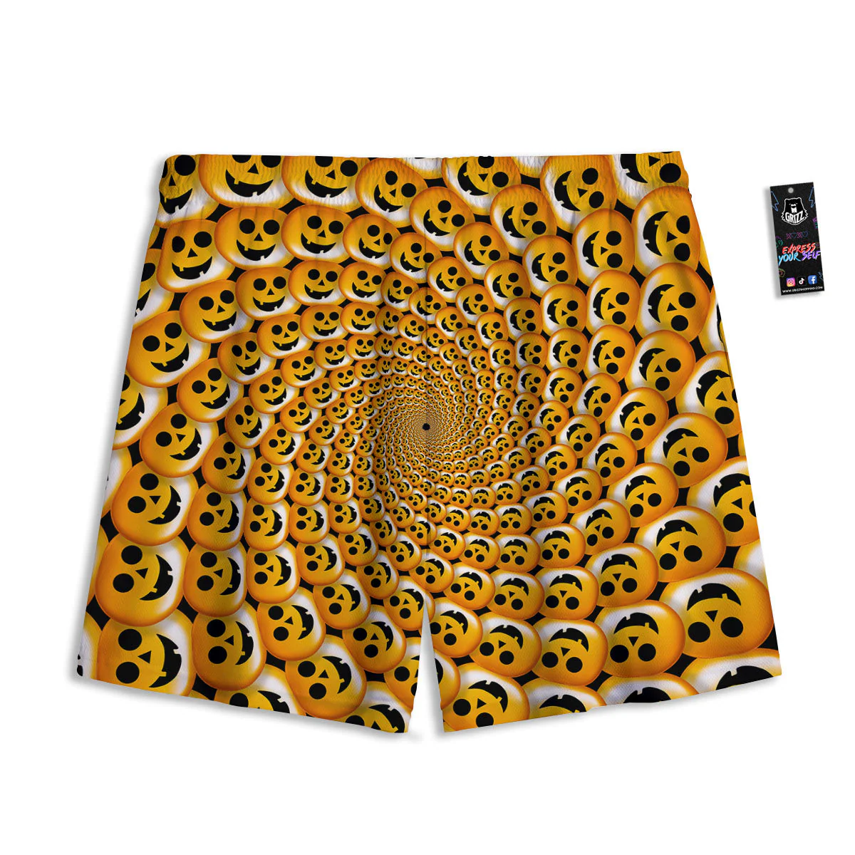 Spiral Halloween Print Mesh Shorts - Image 2