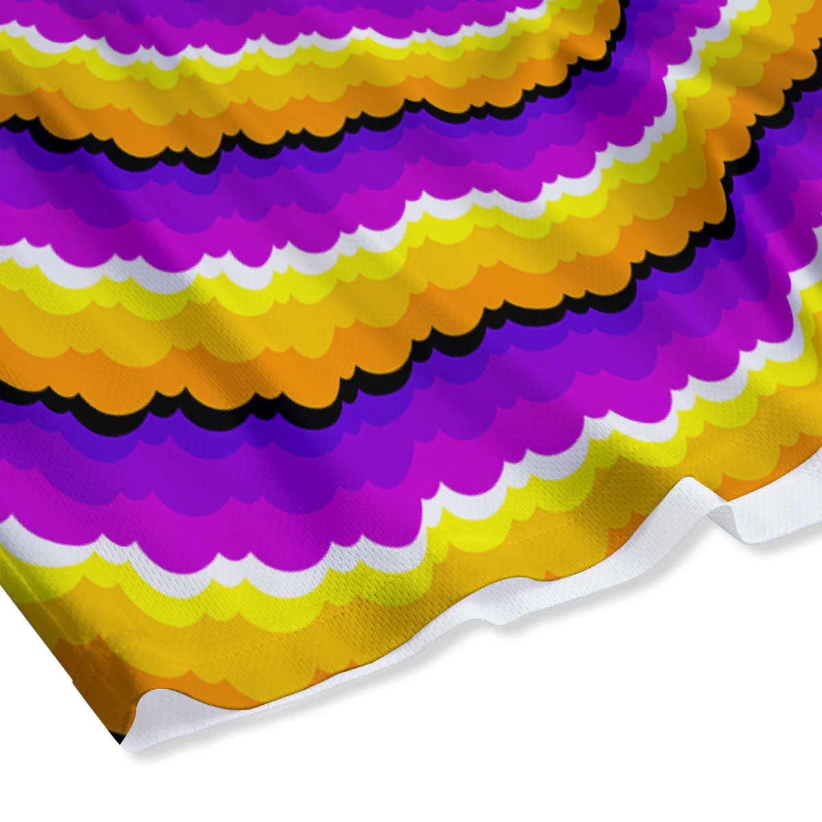 Spiral Illusion Yellow And Purple Print Mesh Shorts - Image 4
