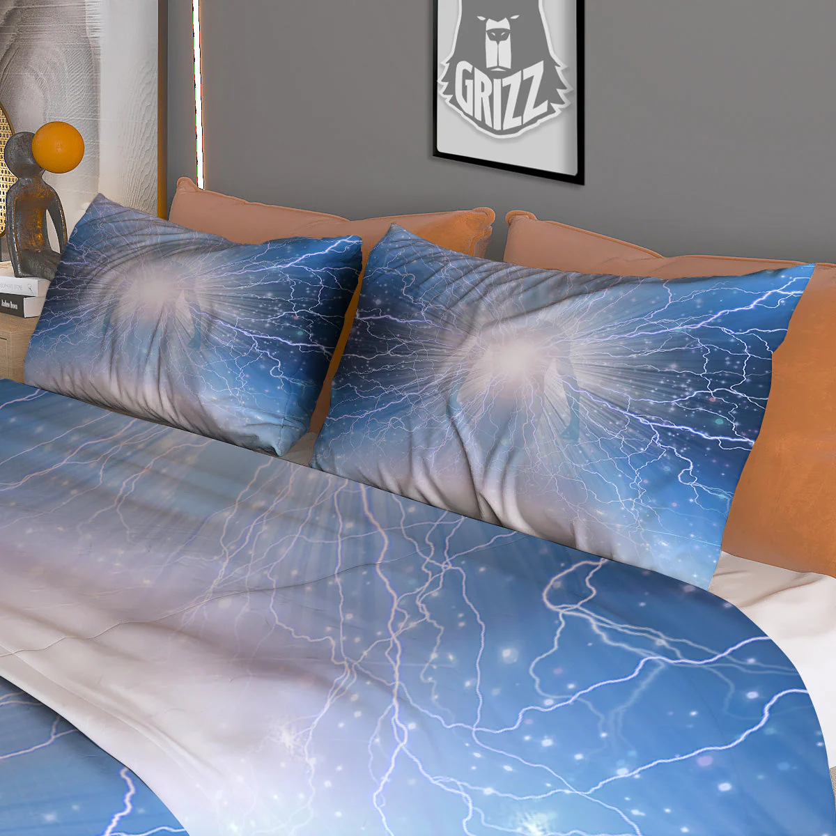 Spirit Blue Abstract Print Duvet Cover Bedding Set - Image 3
