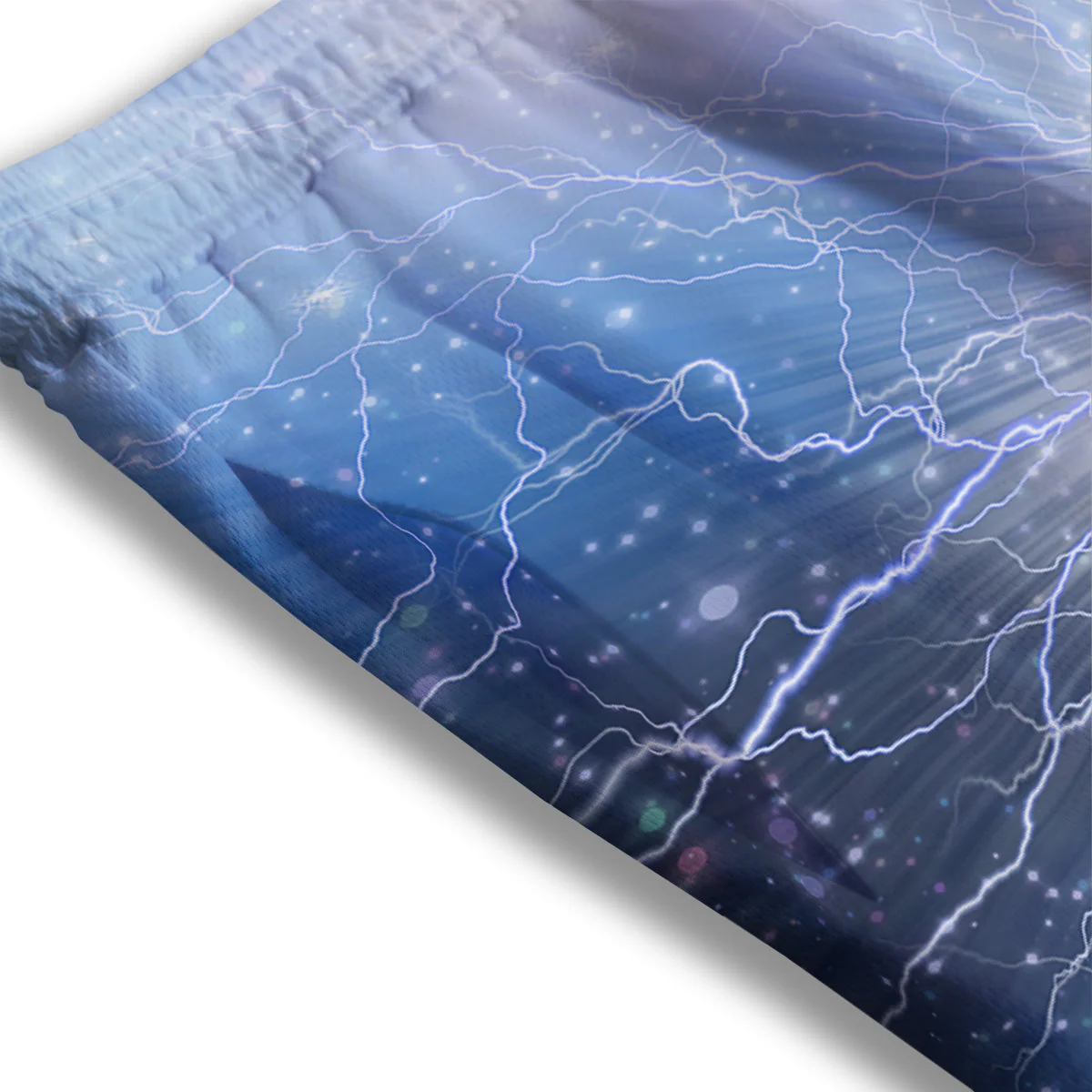 Spirit Blue Abstract Print Mesh Shorts - Image 3