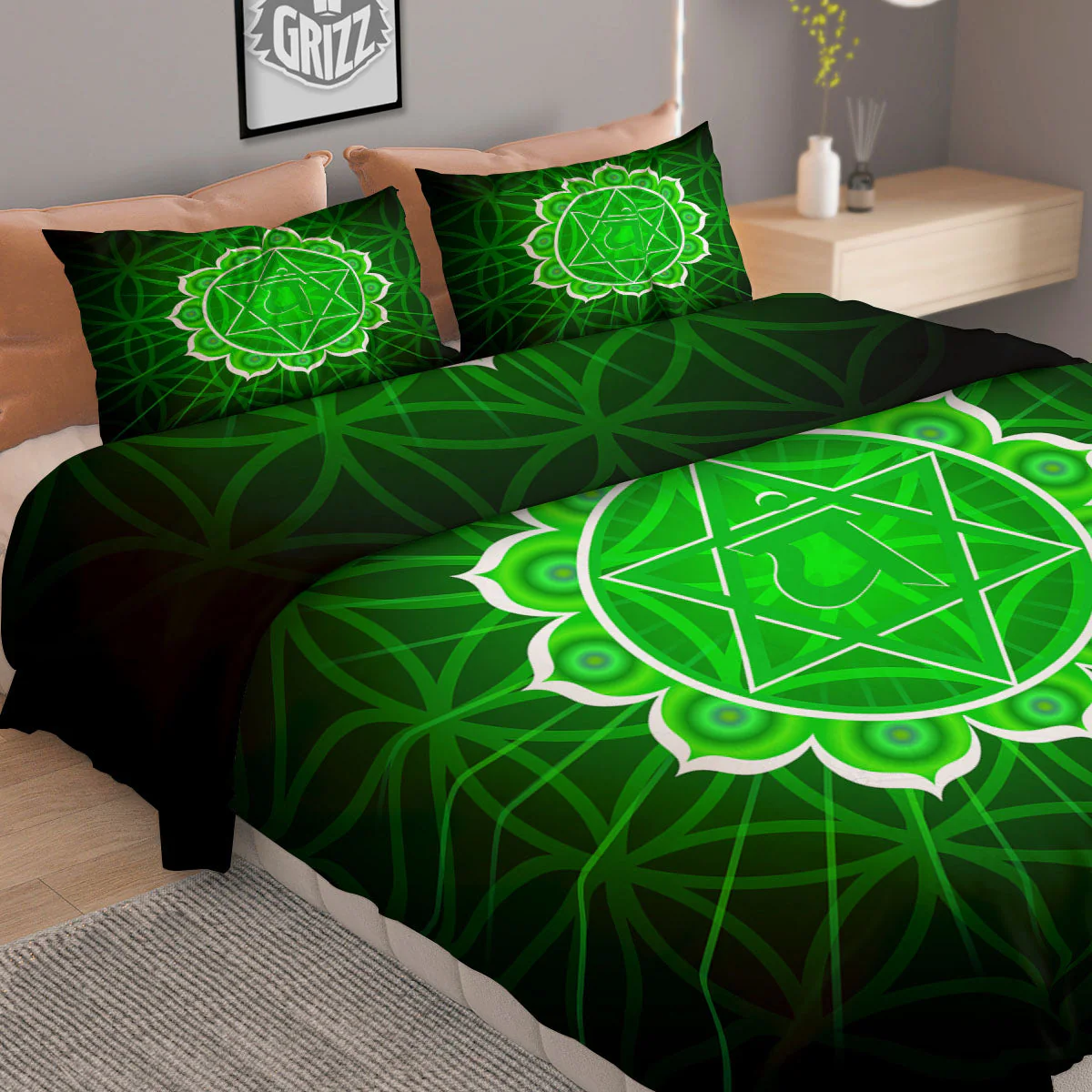 Spiritual Anahata Chakra Print Duvet Cover Bedding Set - Image 2