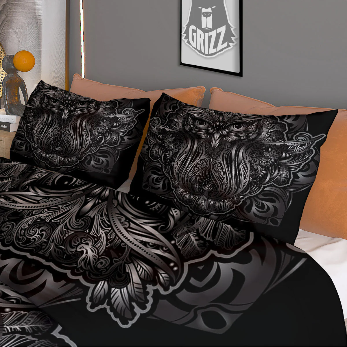 Spiritual Owl Sliver Print Duvet Cover Bedding Set - Image 3