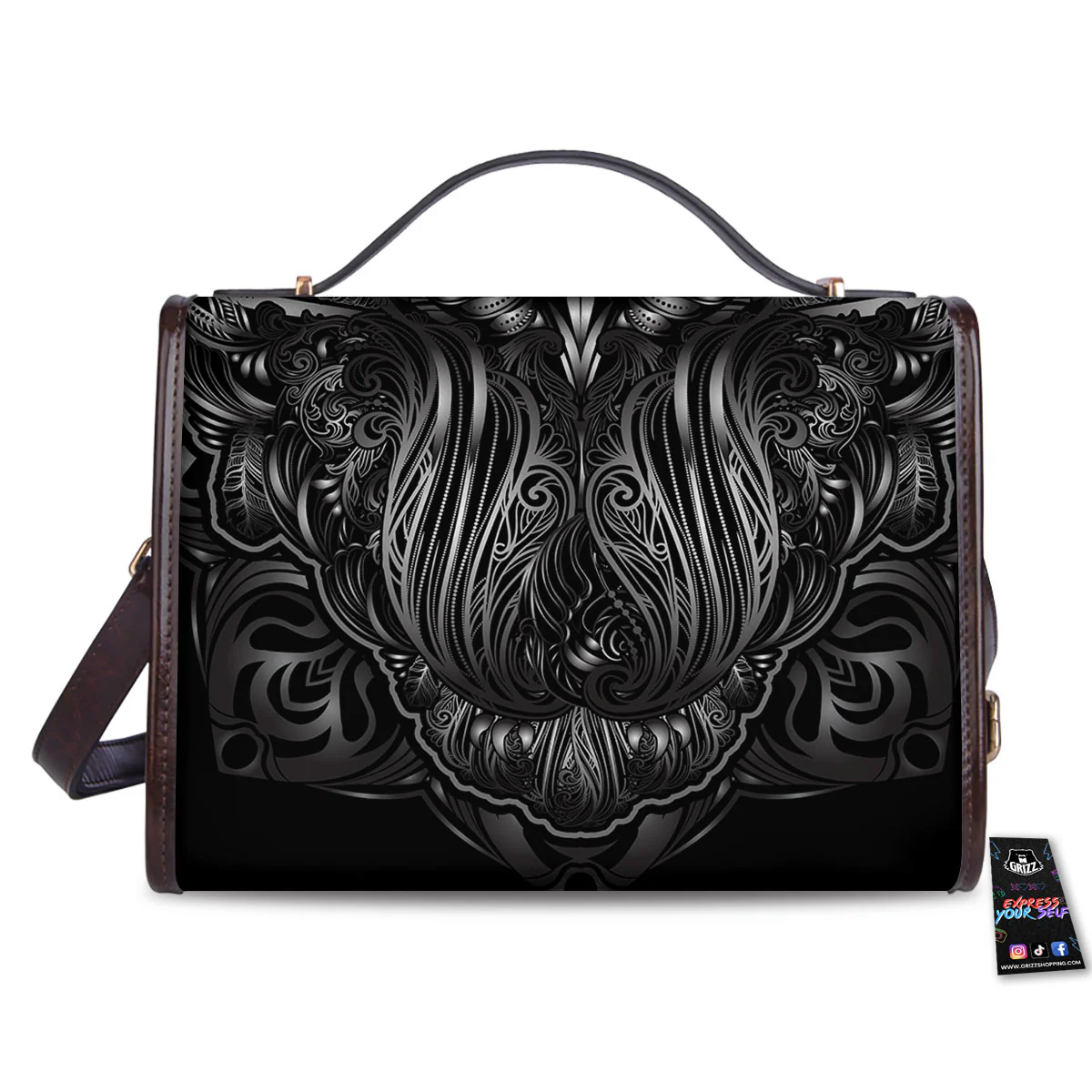 Spiritual Owl Sliver Print Women's Satchel Bag - Image 2