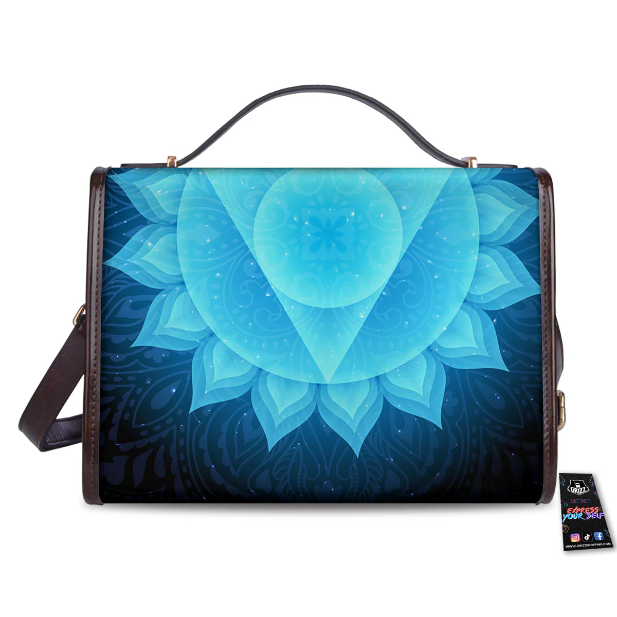 Spiritual Vishuddha Chakra Print Women's Satchel Bag - Image 2