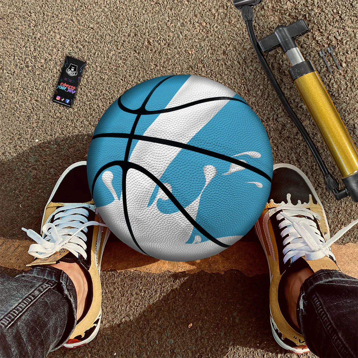 Splash Milk Print Basketball - Image 2