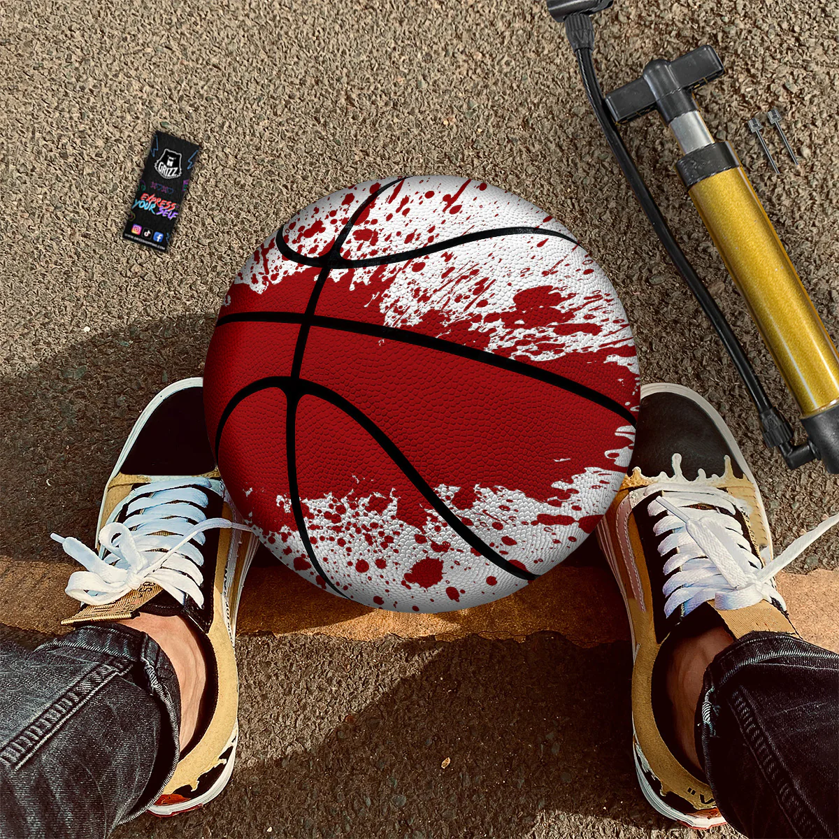 Splashed Blood Print Basketball - Image 2