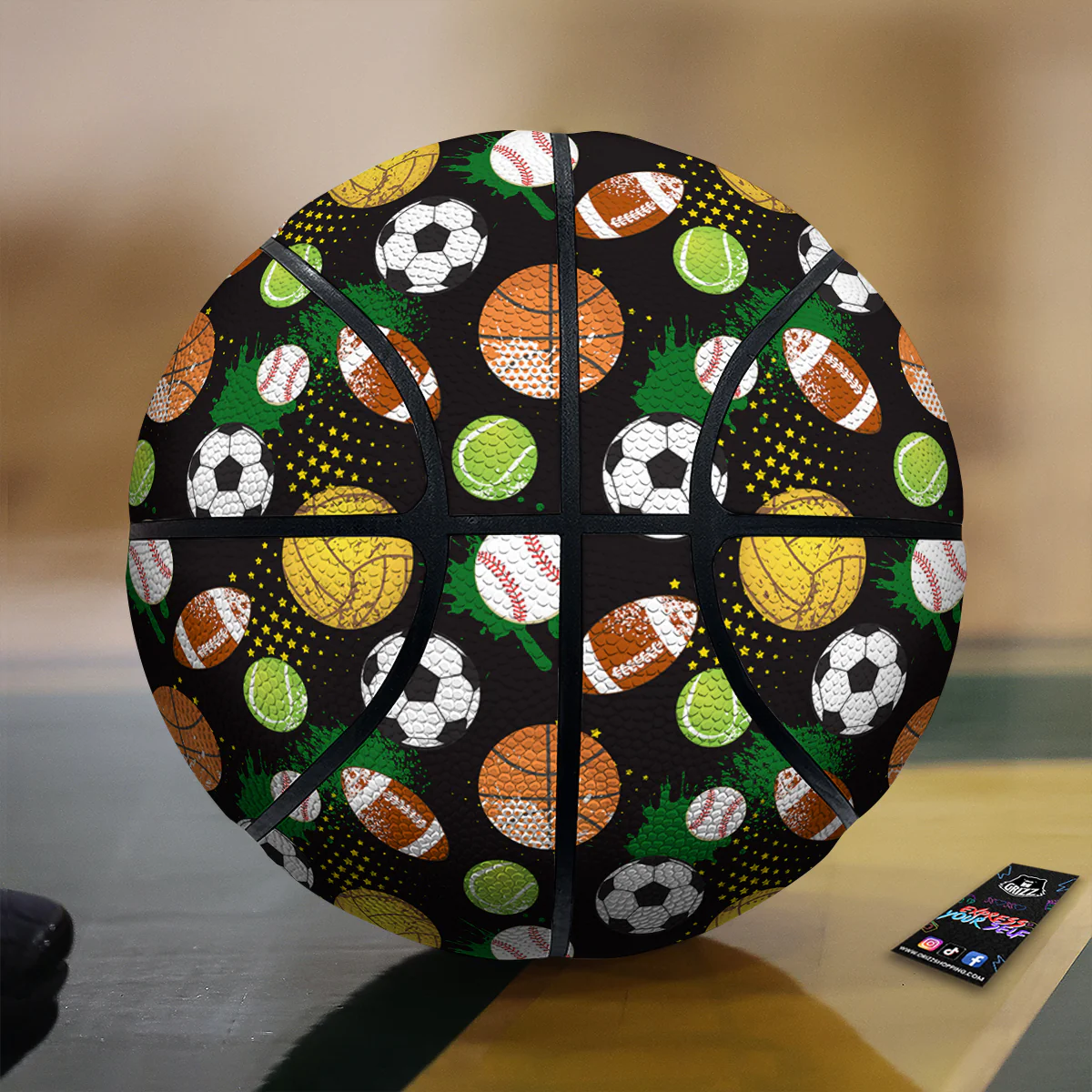 Sport Equipment Print Pattern Basketball
