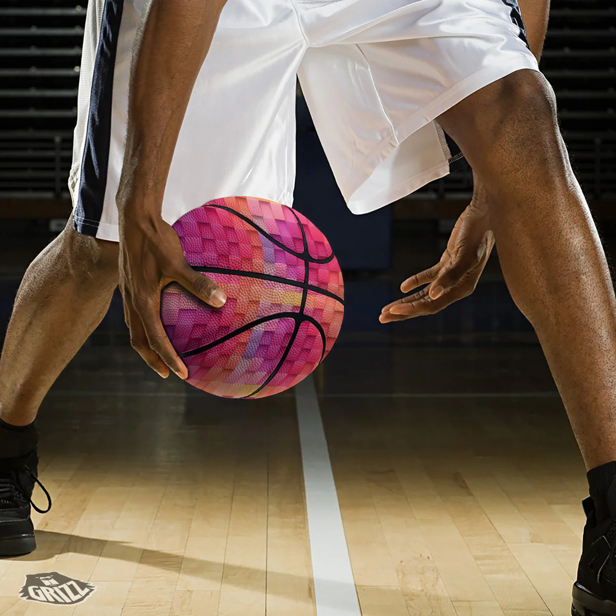 Square Tile 3D Colorful Print Pattern Basketball - Image 3