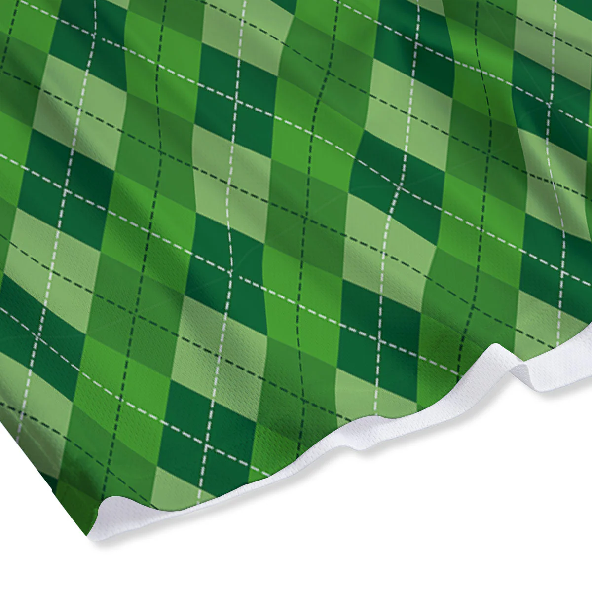 St. Patrick's Day Green Plaid Print Mesh Shorts - Image 4