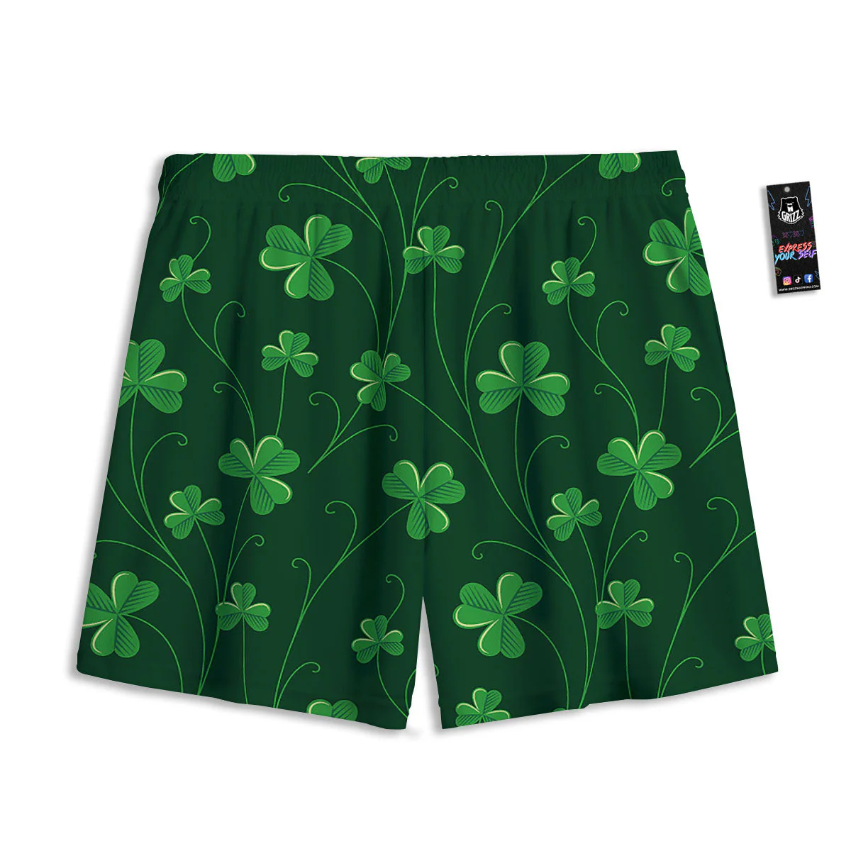 St. Patrick's Day Irish Leaf Print Mesh Shorts - Image 2