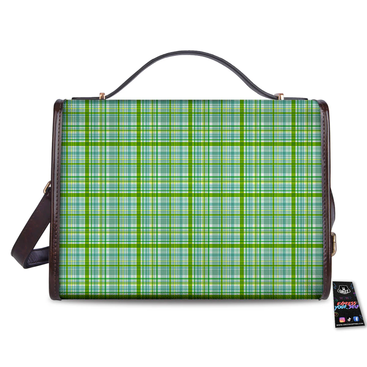 St. Patrick's Day Irish Plaid Print Women's Satchel Bag - Image 2