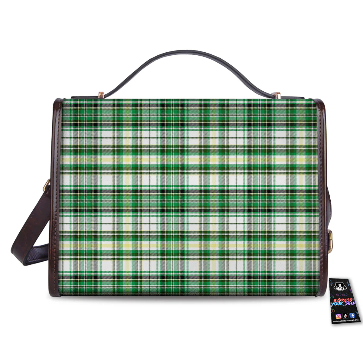 St. Patrick's Day Irish Tartan Print Women's Satchel Bag - Image 2